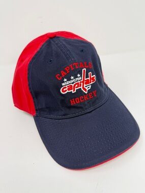Reebok NHL Washington Capitals Hockey Adjustable Strapback Cap Hat Navy/Red NWOT